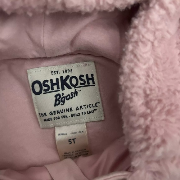 Girls Oshkosh B’Gosh Pink Fur Jacket Size 5T - Picture 3 of 3
